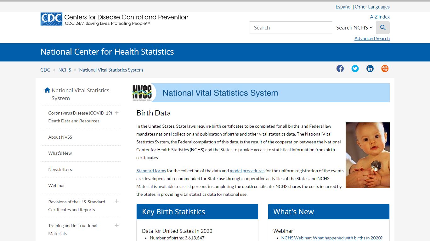 NVSS - Birth Data - Centers for Disease Control and Prevention
